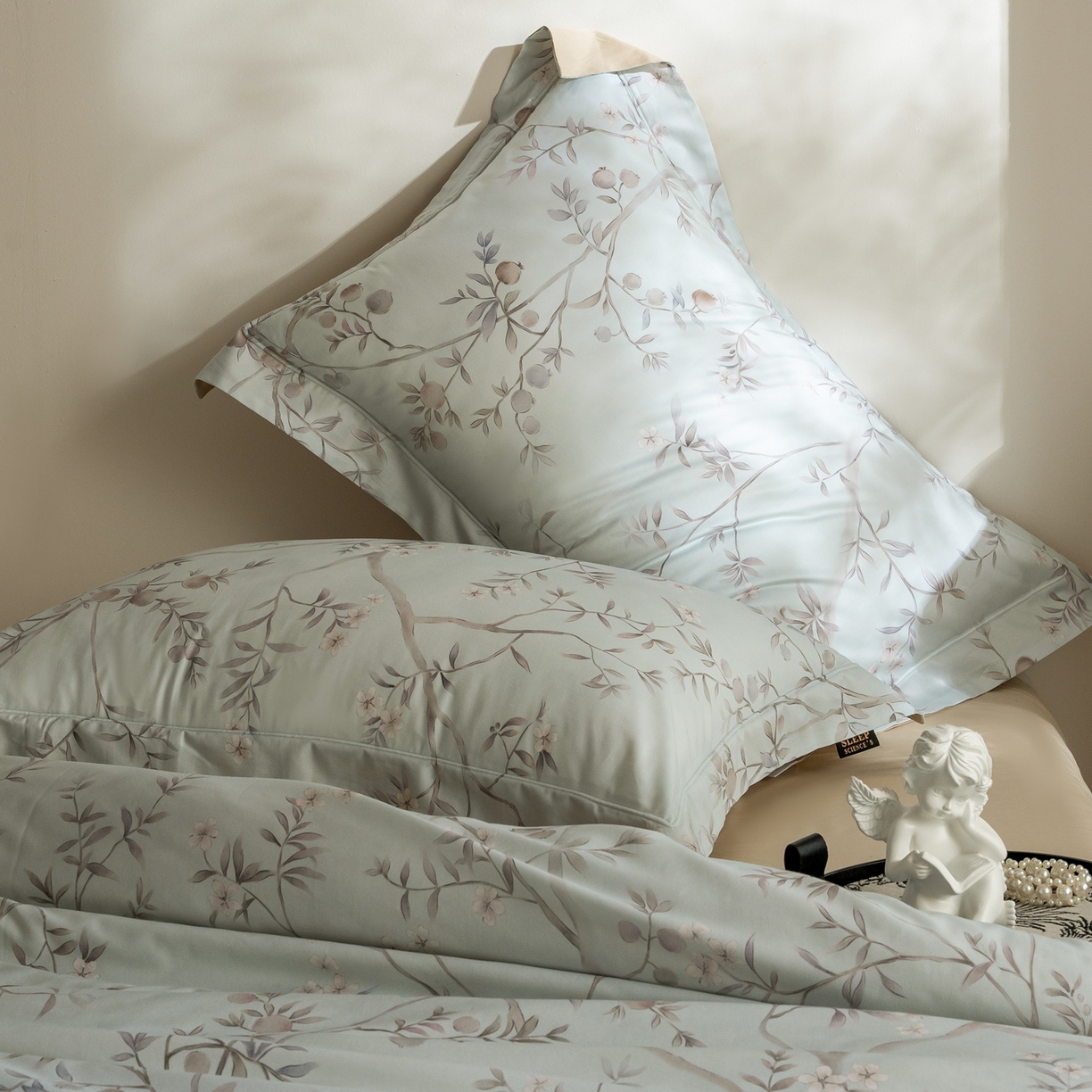 91家纺网 家纺一手货源 找家纺 莱豫家纺 2026新款长绒棉纯棉阿克苏数码印花四件套 叙枝有夏