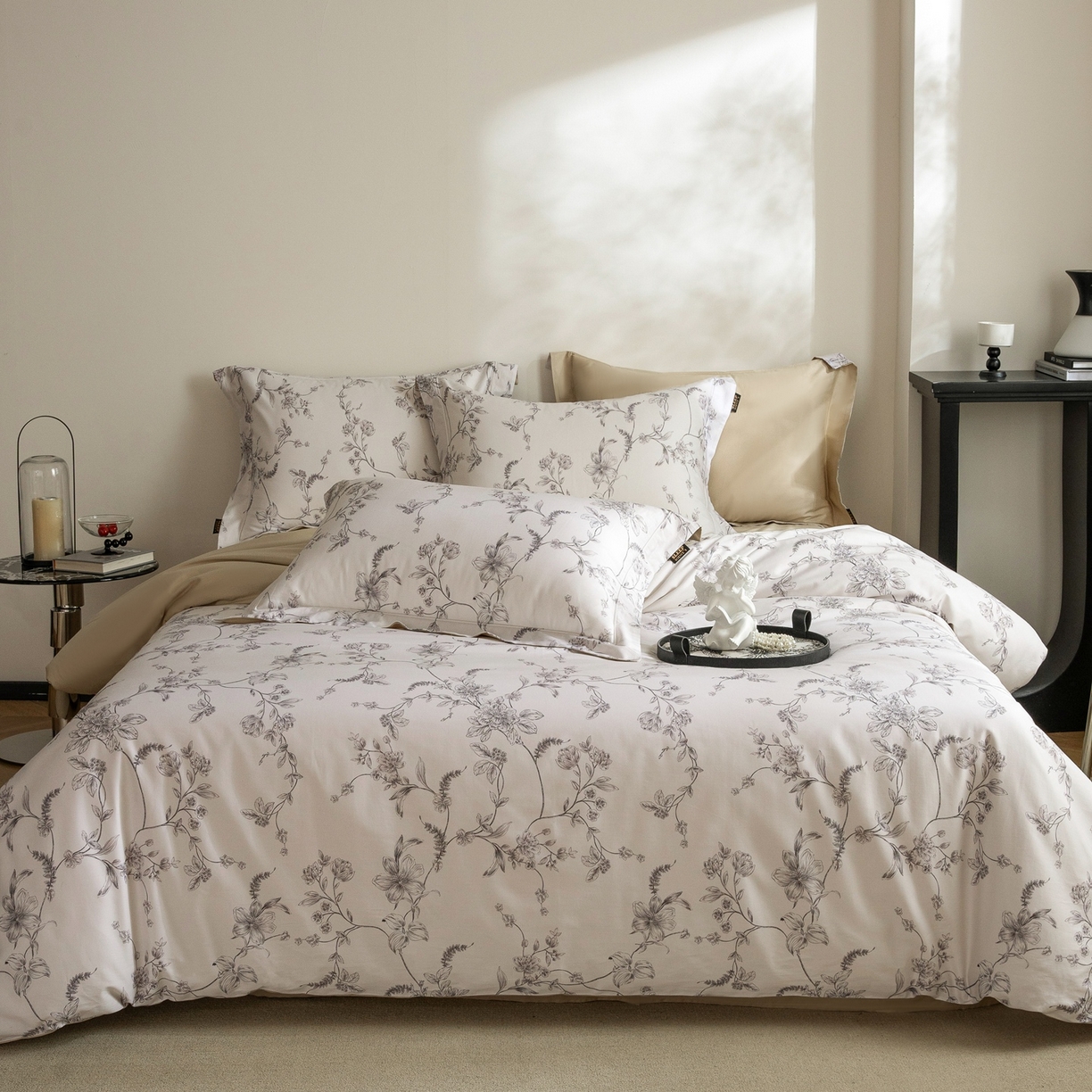 莱豫家纺 2026新款长绒棉纯棉阿克苏数码印花四件套 悠桠米