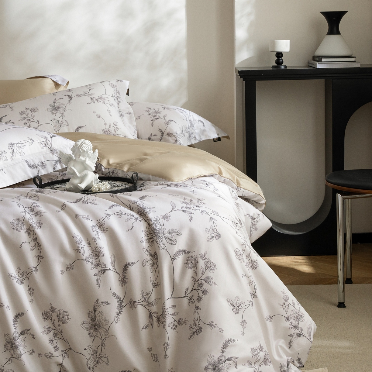 91家纺网 家纺一手货源 找家纺 莱豫家纺 2026新款长绒棉纯棉阿克苏数码印花四件套 悠桠米