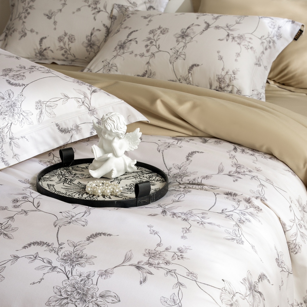 91家纺网 家纺一手货源 找家纺 莱豫家纺 2026新款长绒棉纯棉阿克苏数码印花四件套 悠桠米