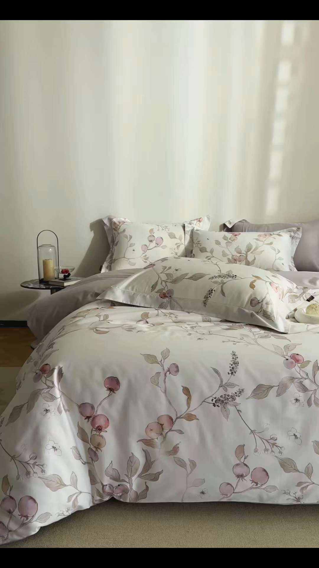 91家纺网 家纺一手货源 找家纺 莱豫家纺 2026新款长绒棉纯棉阿克苏数码印花四件套 悠桠米