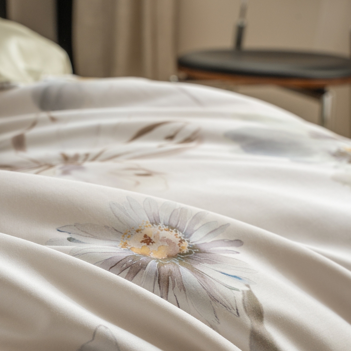 91家纺网 家纺一手货源 找家纺 莱豫家纺 2026新款长绒棉纯棉阿克苏数码印花四件套 雨后清风