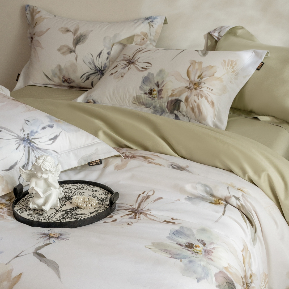 91家纺网 家纺一手货源 找家纺 莱豫家纺 2026新款长绒棉纯棉阿克苏数码印花四件套 雨后清风