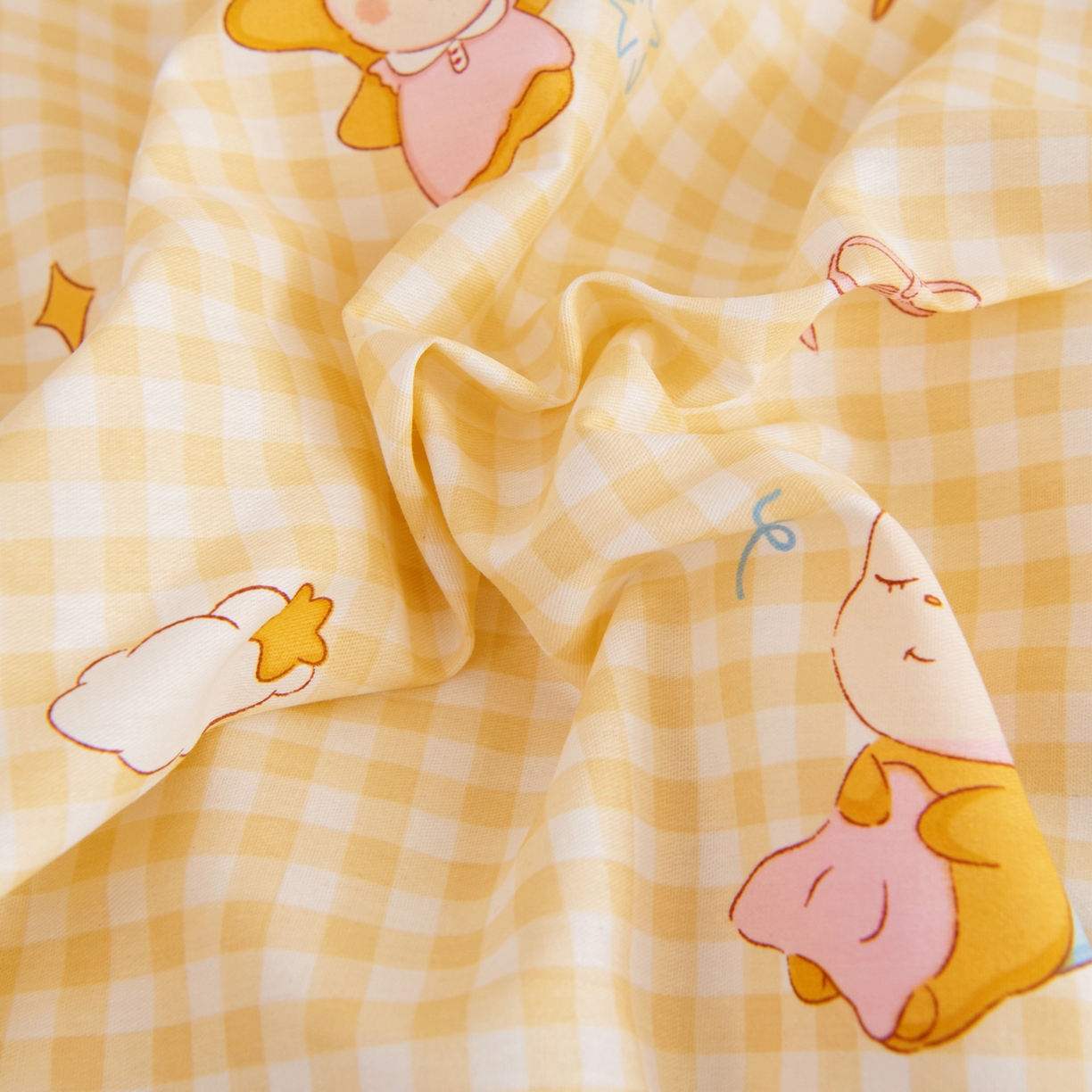 91家纺网 家纺一手货源 找家纺 芭伯妮2025AB版全棉幼儿园三件套儿童被子套件六件套 甜蜜小精灵