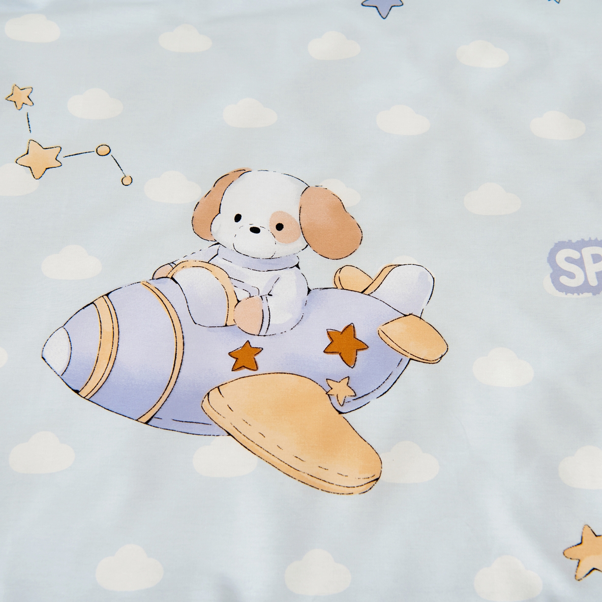 91家纺网 家纺一手货源 找家纺 芭伯妮2025AB版全棉幼儿园三件套儿童被子套件六件套 汪汪宇航记