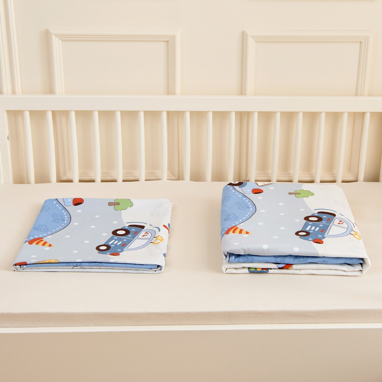 91家纺网 家纺一手货源 找家纺  芭伯妮 2026新款全棉AB版幼儿园三件套宝宝午睡被子六件套儿童被套多件套（第一批）车车环游记