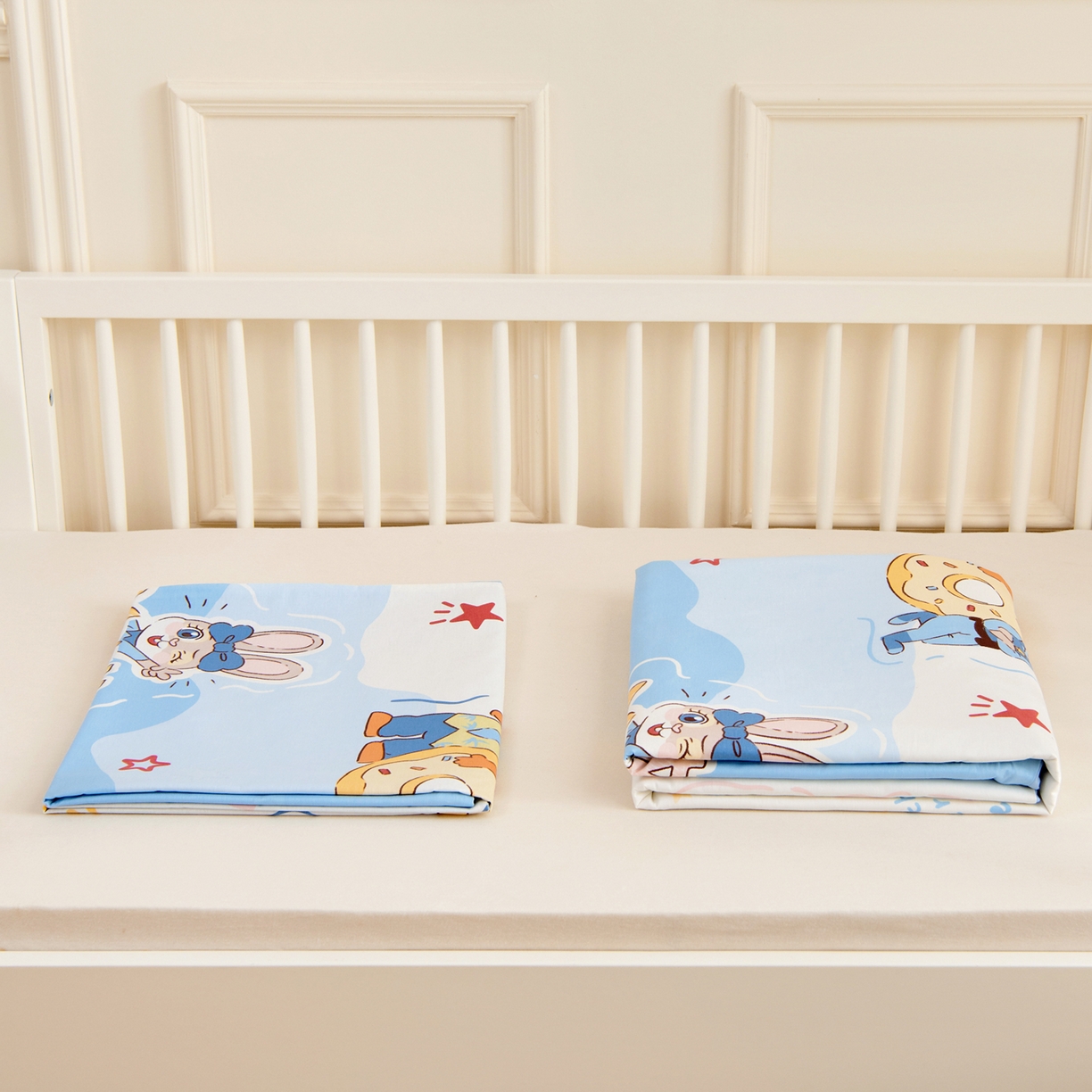 91家纺网 家纺一手货源 找家纺 芭伯妮 2026新款全棉AB版幼儿园三件套宝宝午睡被子六件套儿童被套多件套（第一批）萌趣cp