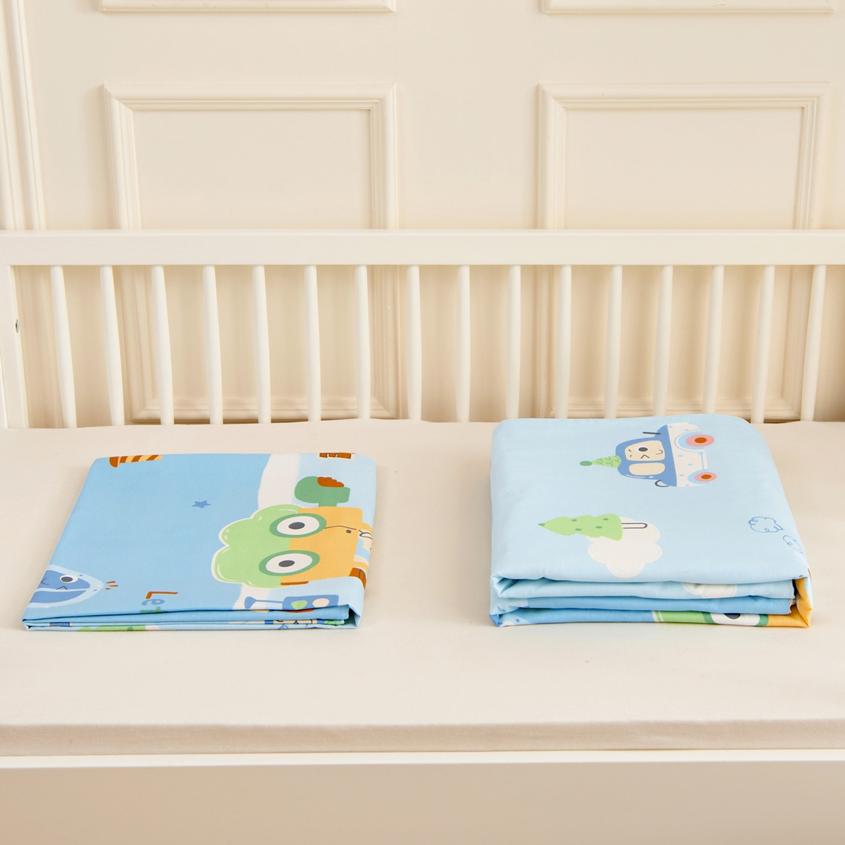 91家纺网 家纺一手货源 找家纺 芭伯妮 2026新款全棉AB版幼儿园三件套宝宝午睡被子六件套儿童被套多件套（第一批） 云朵小汽车