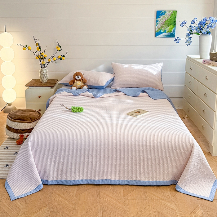 91家纺网 家纺一手货源 找家纺 （总）木楌家居 2026新款锦氨凉感床盖三件套