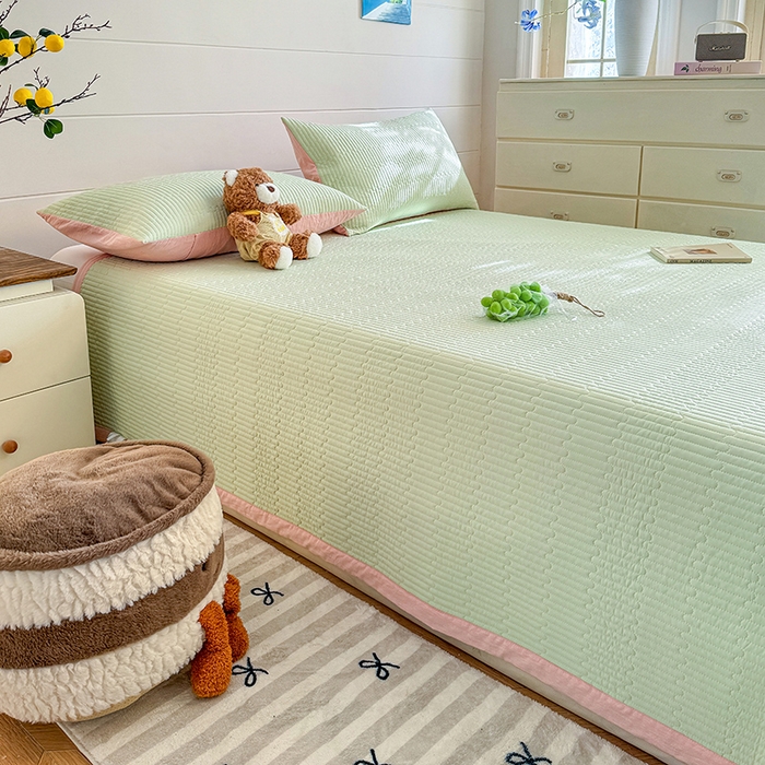 91家纺网 家纺一手货源 找家纺 （总）木楌家居 2026新款锦氨凉感床盖三件套