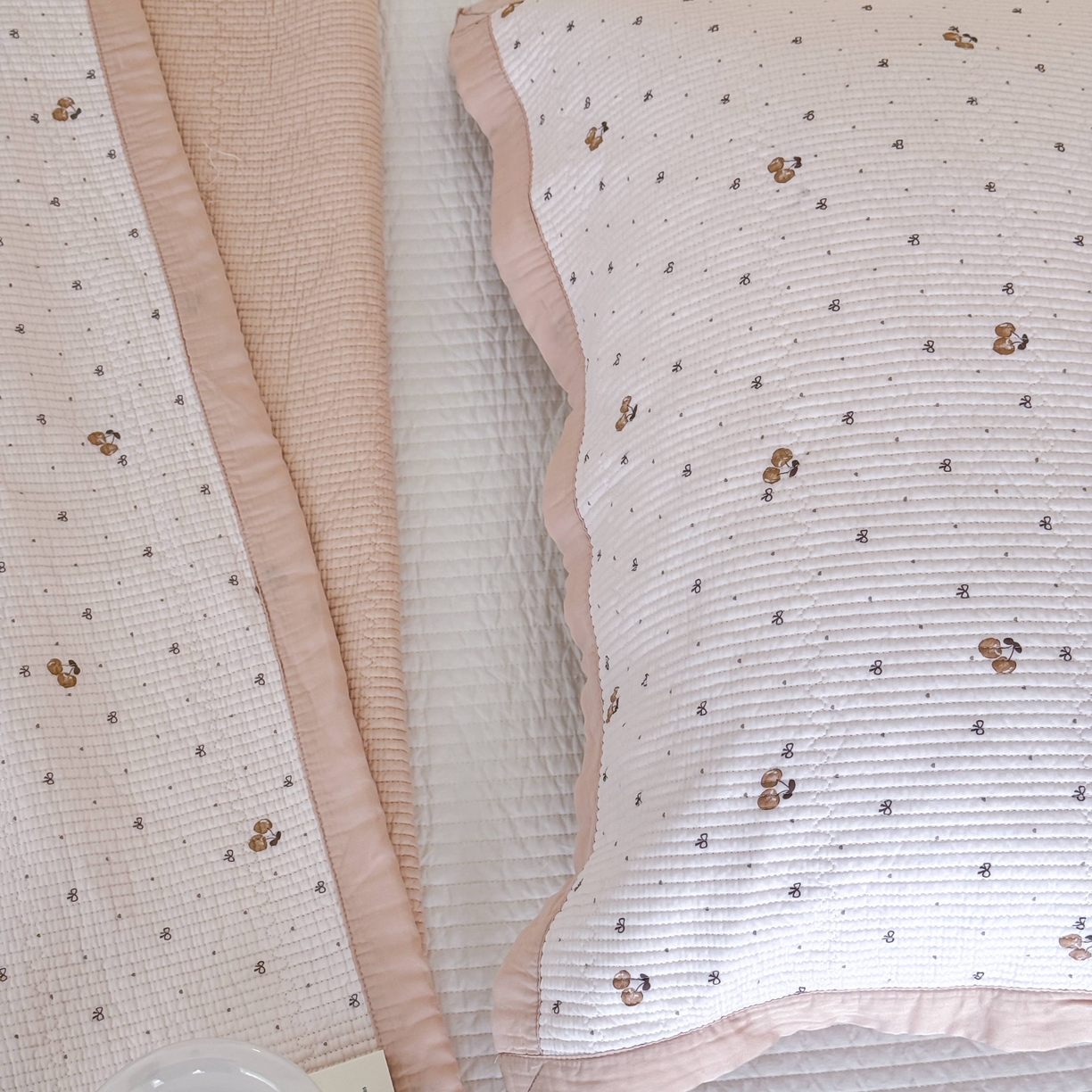 91家纺网 家纺一手货源 找家纺 床盖工厂店 2026新款双面可用莫代尔天丝填充80棉花床盖三件套 芝士樱桃-米