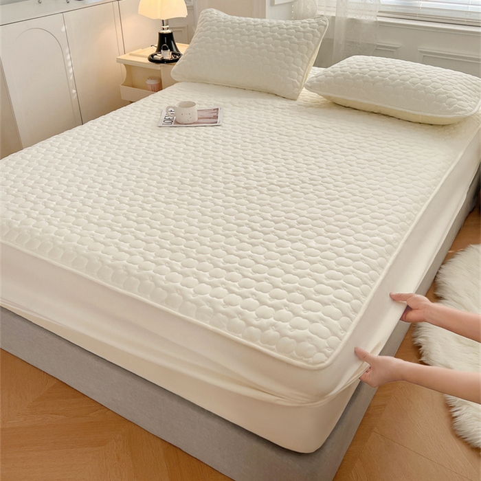 91家纺网 家纺一手货源 找家纺 总梦舒羽2025新款抗菌隔尿防水四季款夹棉加厚床笠床垫保护罩床垫套