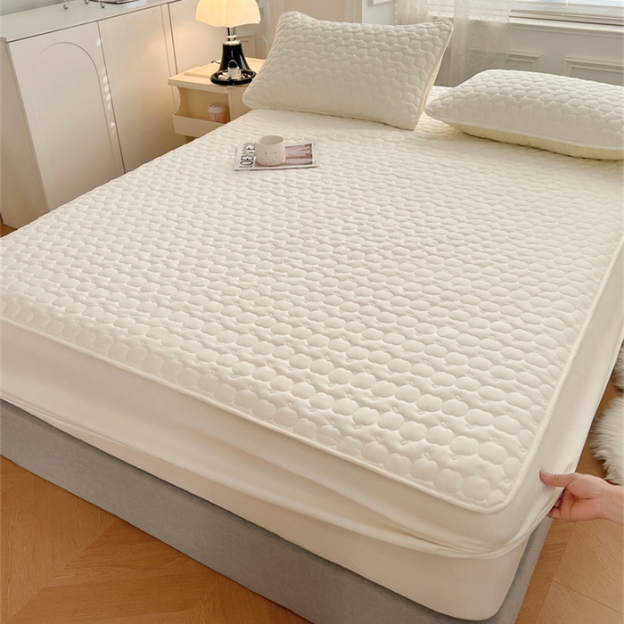 91家纺网 家纺一手货源 找家纺 总梦舒羽2025新款抗菌隔尿防水四季款夹棉加厚床笠床垫保护罩床垫套