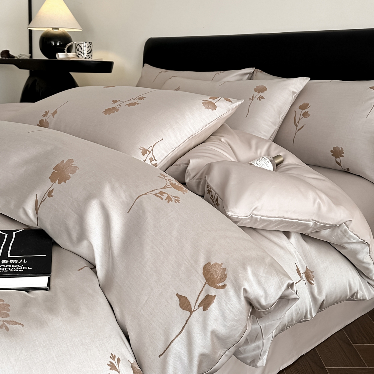 莱登卡奴 2026新款A类50S天丝棉色织提花系列四件套 澄静之美-可可糖