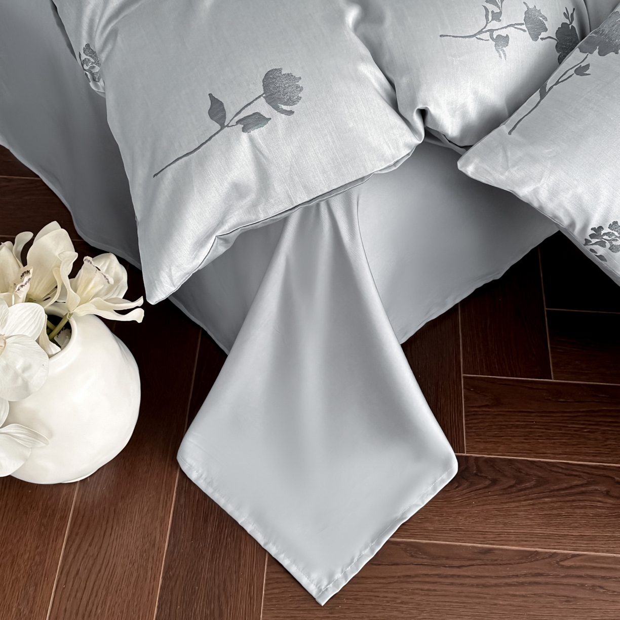 91家纺网 家纺一手货源 找家纺 莱登卡奴 2026新款A类50S天丝棉色织提花系列四件套 澄静之美-蓝