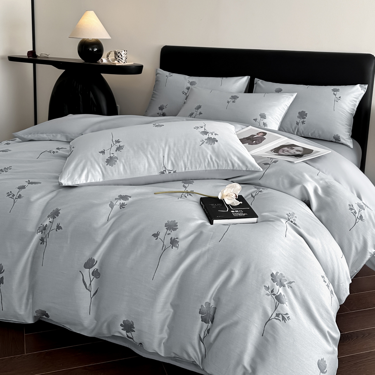 91家纺网 家纺一手货源 找家纺 莱登卡奴 2026新款A类50S天丝棉色织提花系列四件套 澄静之美-蓝