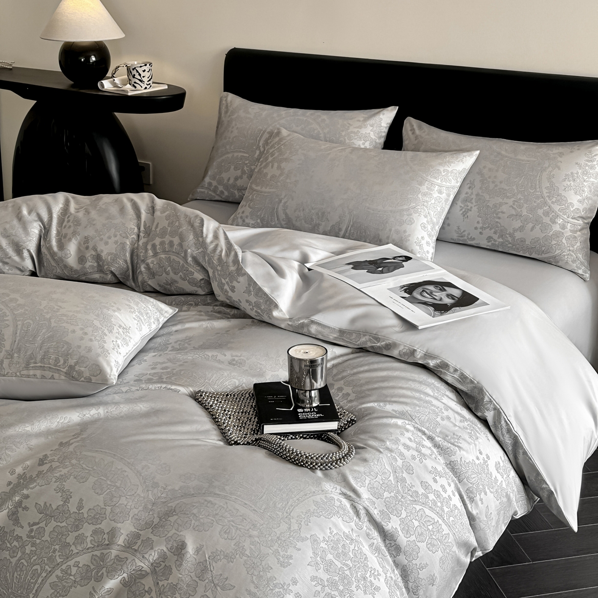 91家纺网 家纺一手货源 找家纺 莱登卡奴 2026新款A类50S天丝棉色织提花系列四件套 德萨利