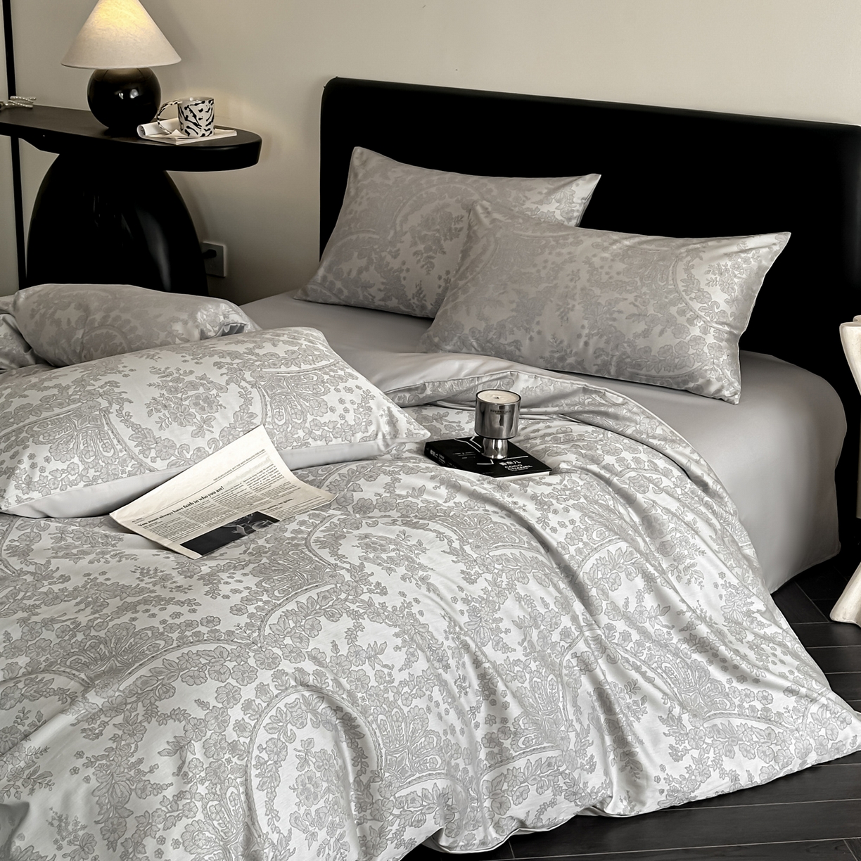 91家纺网 家纺一手货源 找家纺 莱登卡奴 2026新款A类50S天丝棉色织提花系列四件套 德萨利