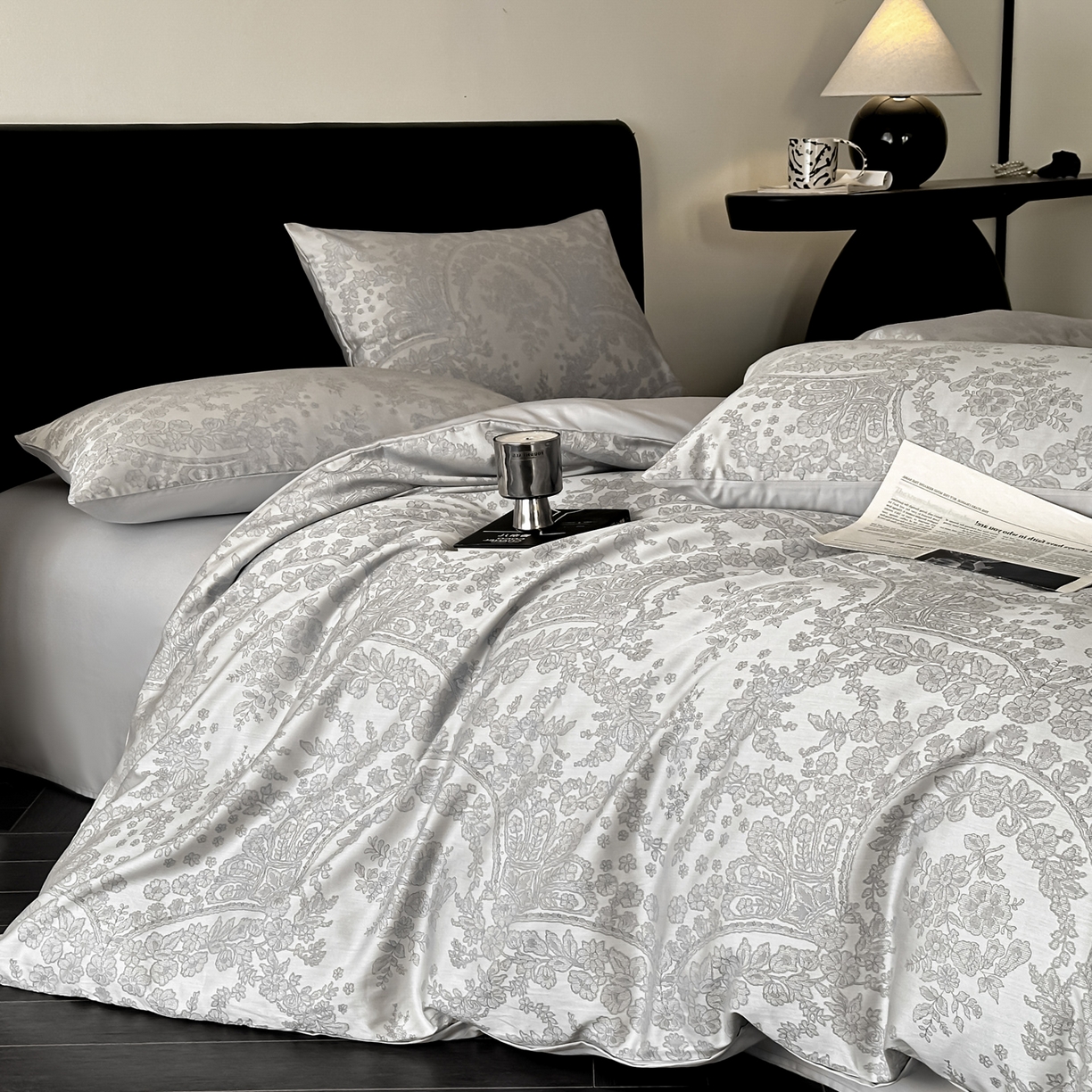 91家纺网 家纺一手货源 找家纺 莱登卡奴 2026新款A类50S天丝棉色织提花系列四件套 德萨利