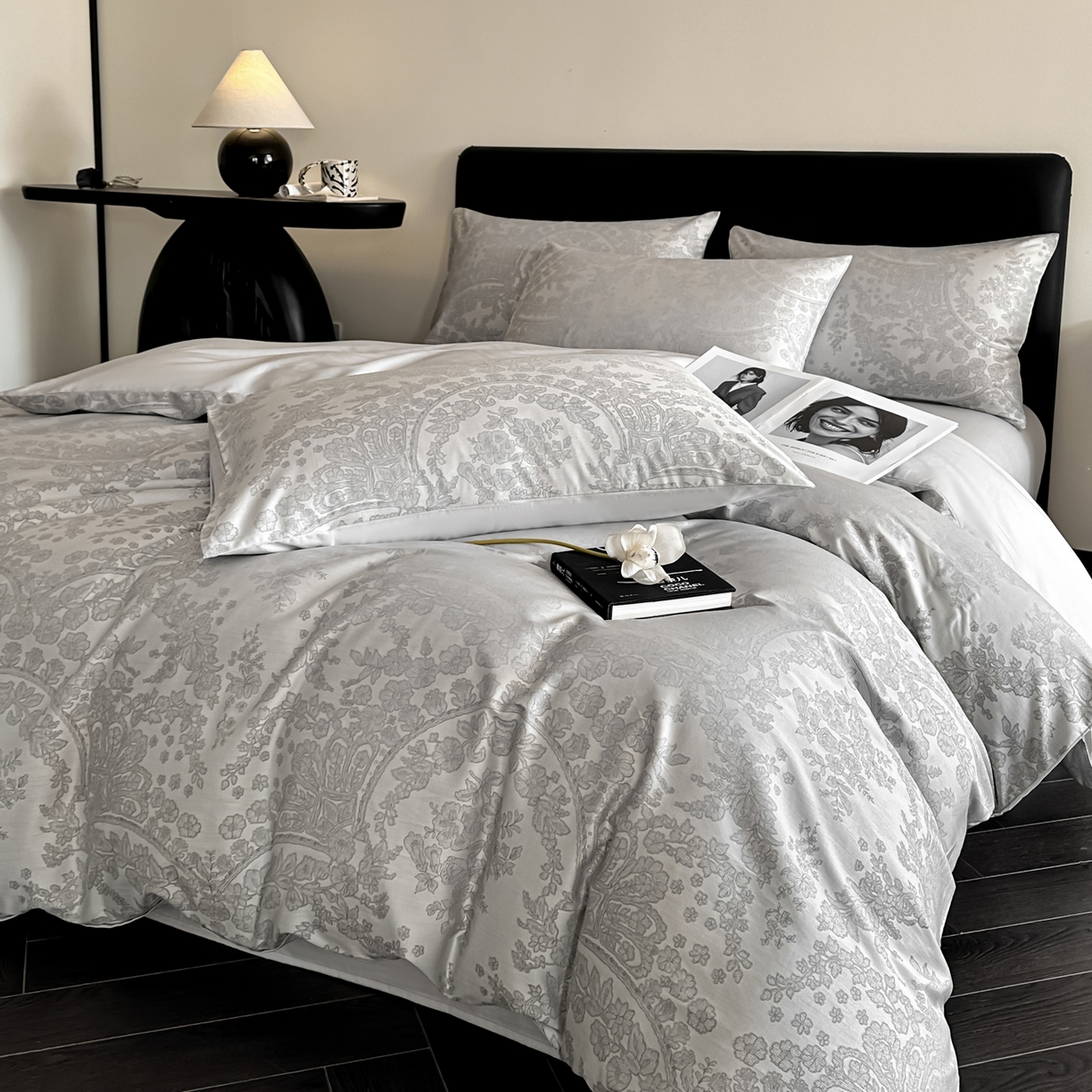 91家纺网 家纺一手货源 找家纺 莱登卡奴 2026新款A类50S天丝棉色织提花系列四件套 德萨利