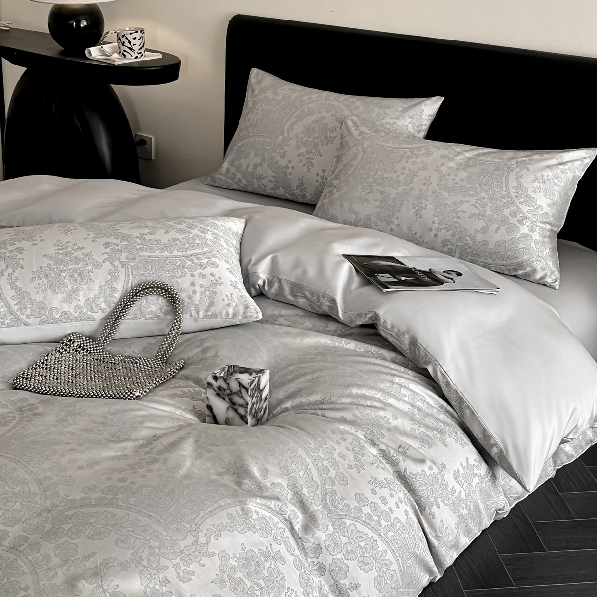 91家纺网 家纺一手货源 找家纺 莱登卡奴 2026新款A类50S天丝棉色织提花系列四件套 德萨利