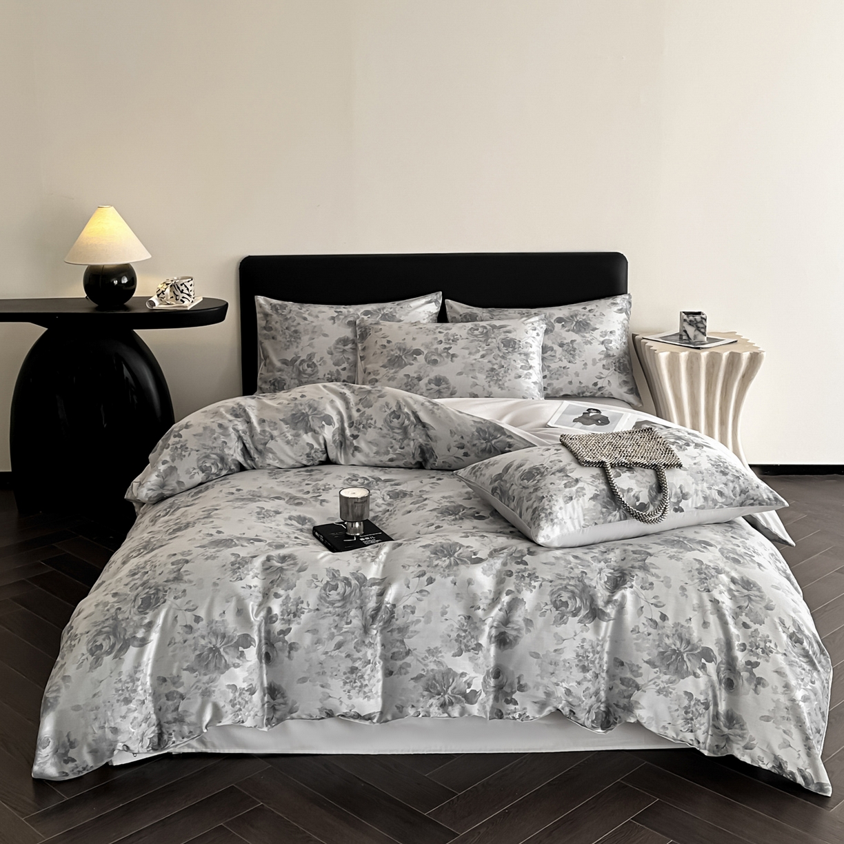 91家纺网 家纺一手货源 找家纺 莱登卡奴 2026新款A类50S天丝棉色织提花系列四件套 繁花玉露