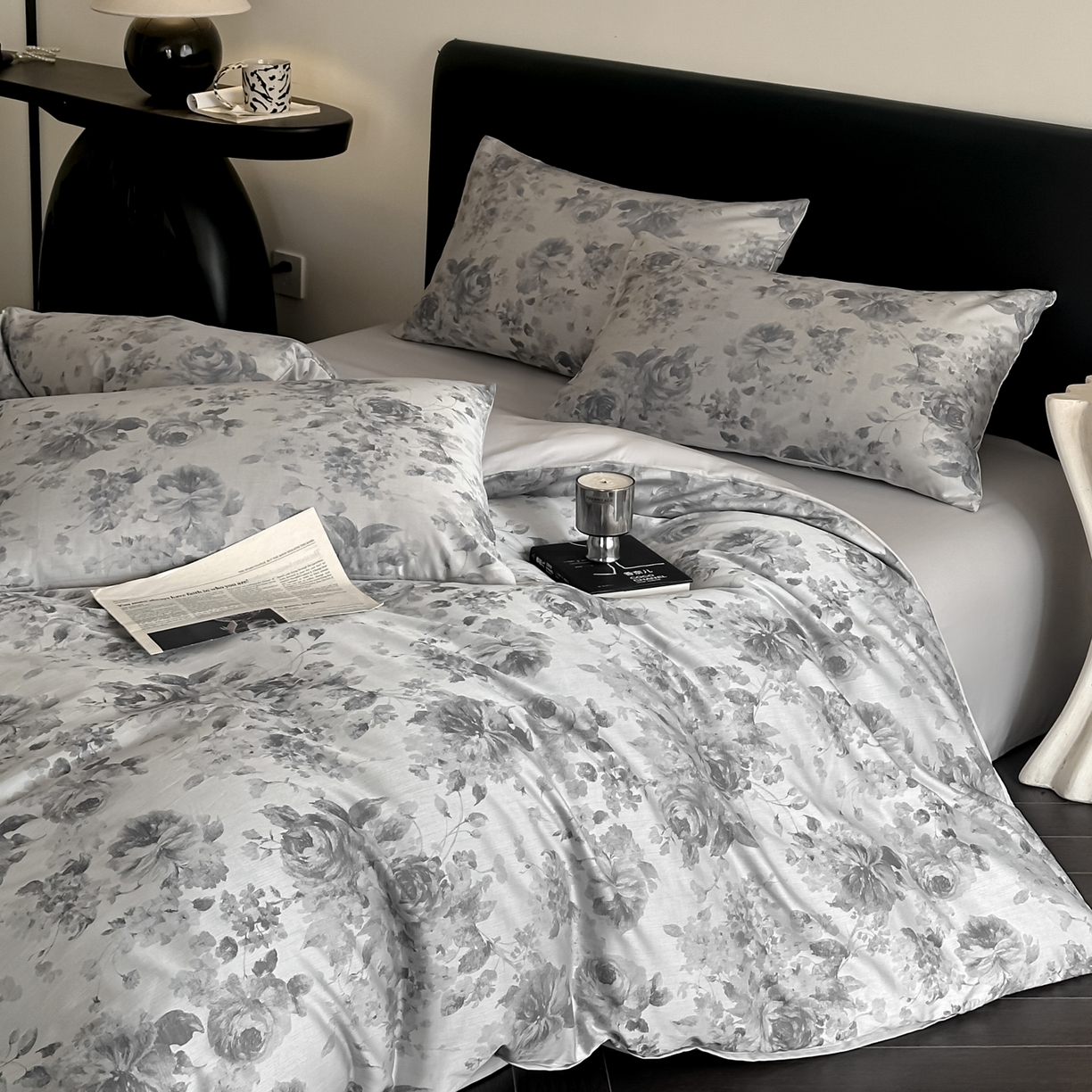 91家纺网 家纺一手货源 找家纺 莱登卡奴 2026新款A类50S天丝棉色织提花系列四件套 繁花玉露