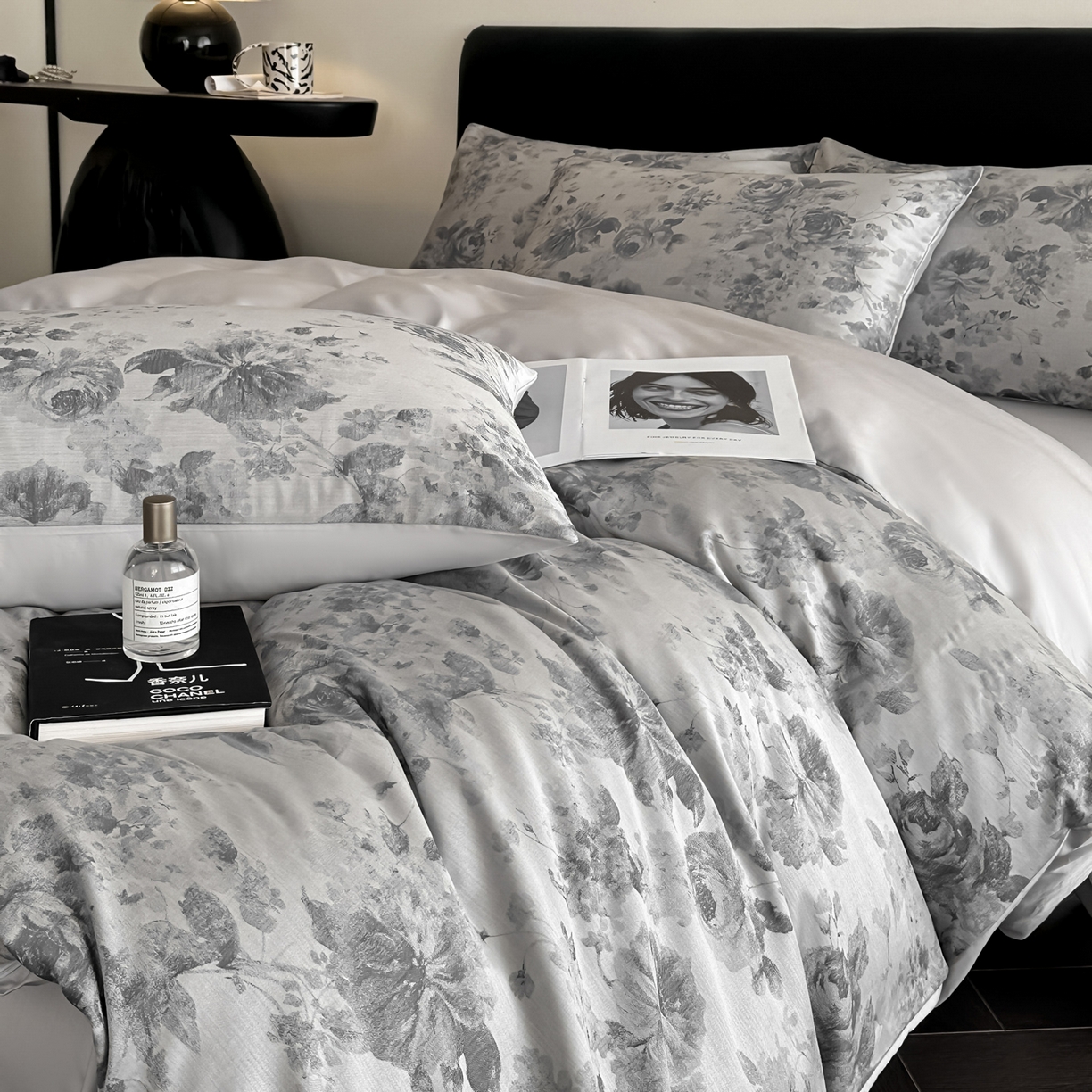 91家纺网 家纺一手货源 找家纺 莱登卡奴 2026新款A类50S天丝棉色织提花系列四件套 繁花玉露