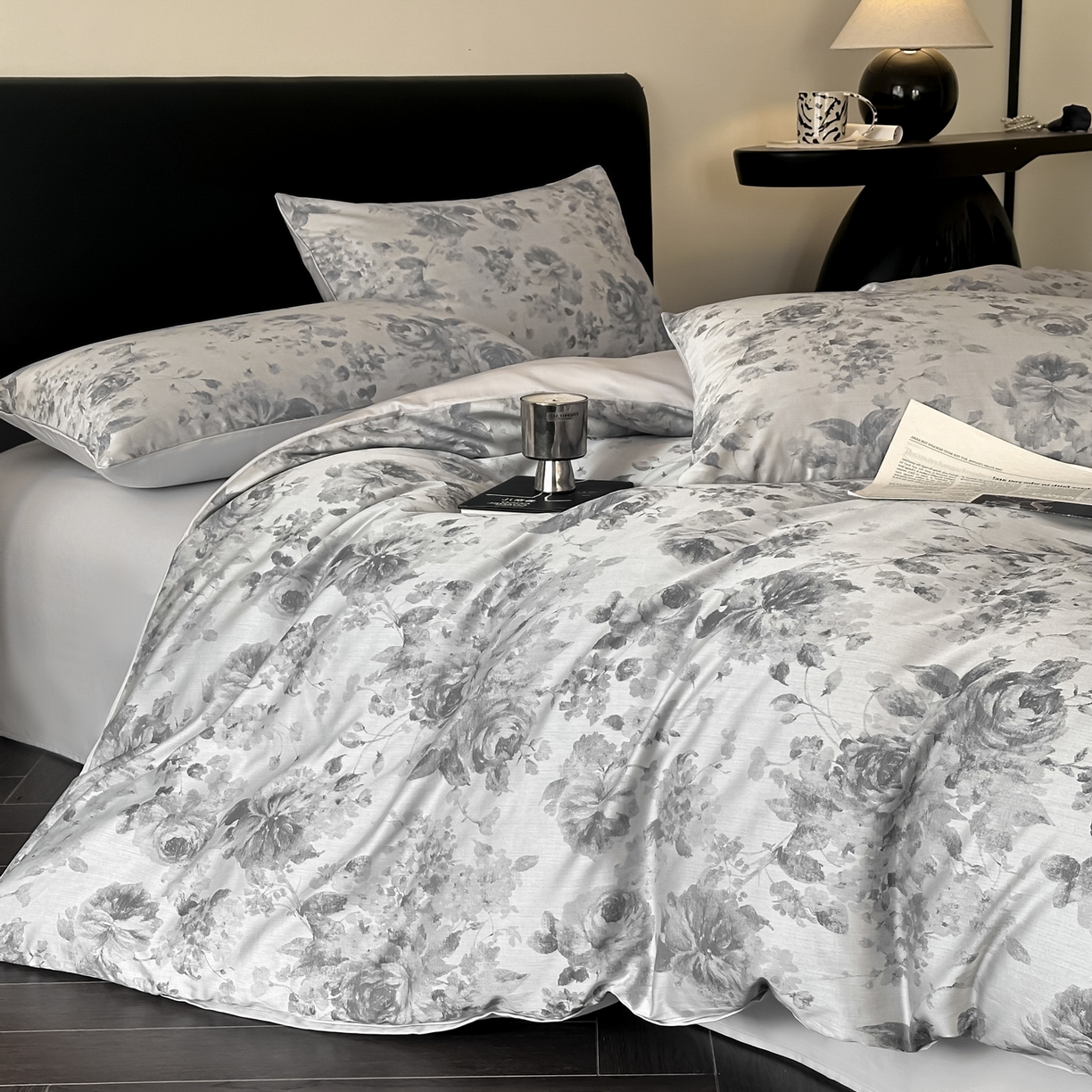 91家纺网 家纺一手货源 找家纺 莱登卡奴 2026新款A类50S天丝棉色织提花系列四件套 繁花玉露