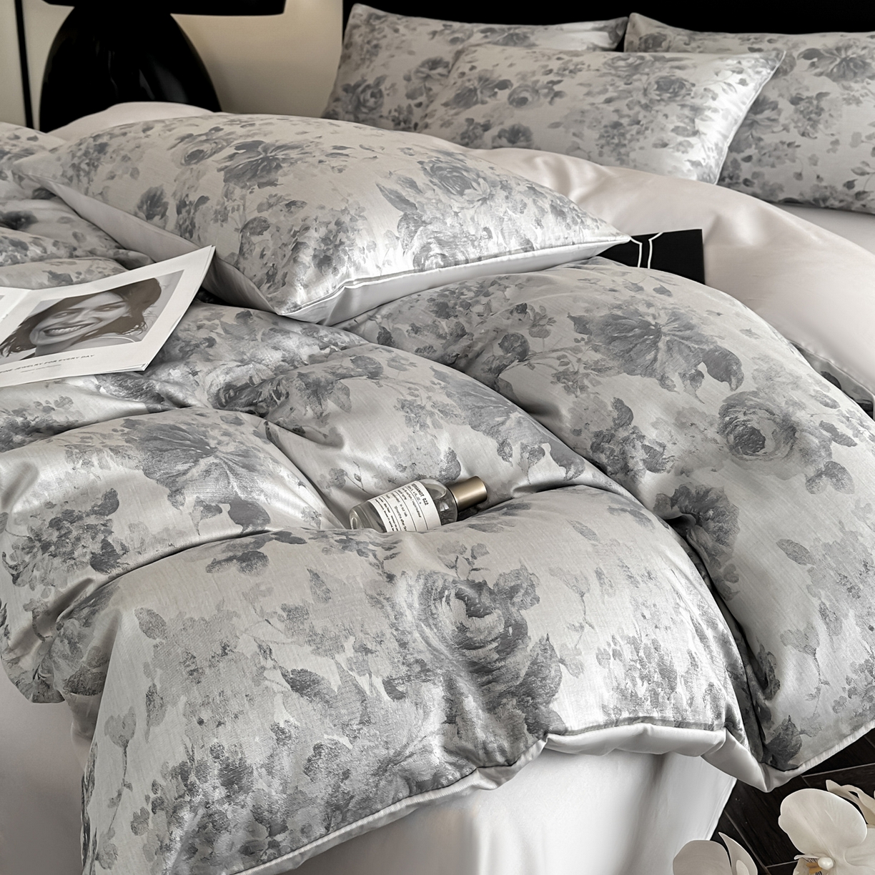 91家纺网 家纺一手货源 找家纺 莱登卡奴 2026新款A类50S天丝棉色织提花系列四件套 繁花玉露