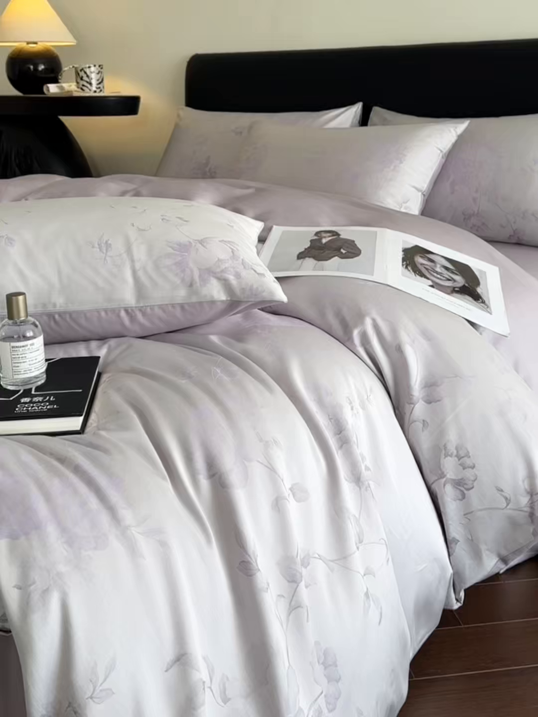 91家纺网 家纺一手货源 找家纺 莱登卡奴 2026新款A类50S天丝棉色织提花系列四件套 花艺云间