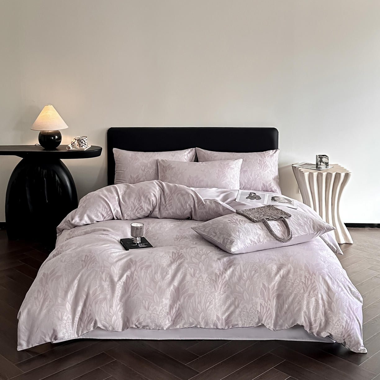 91家纺网 家纺一手货源 找家纺 莱登卡奴 2026新款A类50S天丝棉色织提花系列四件套 色织莫妮卡