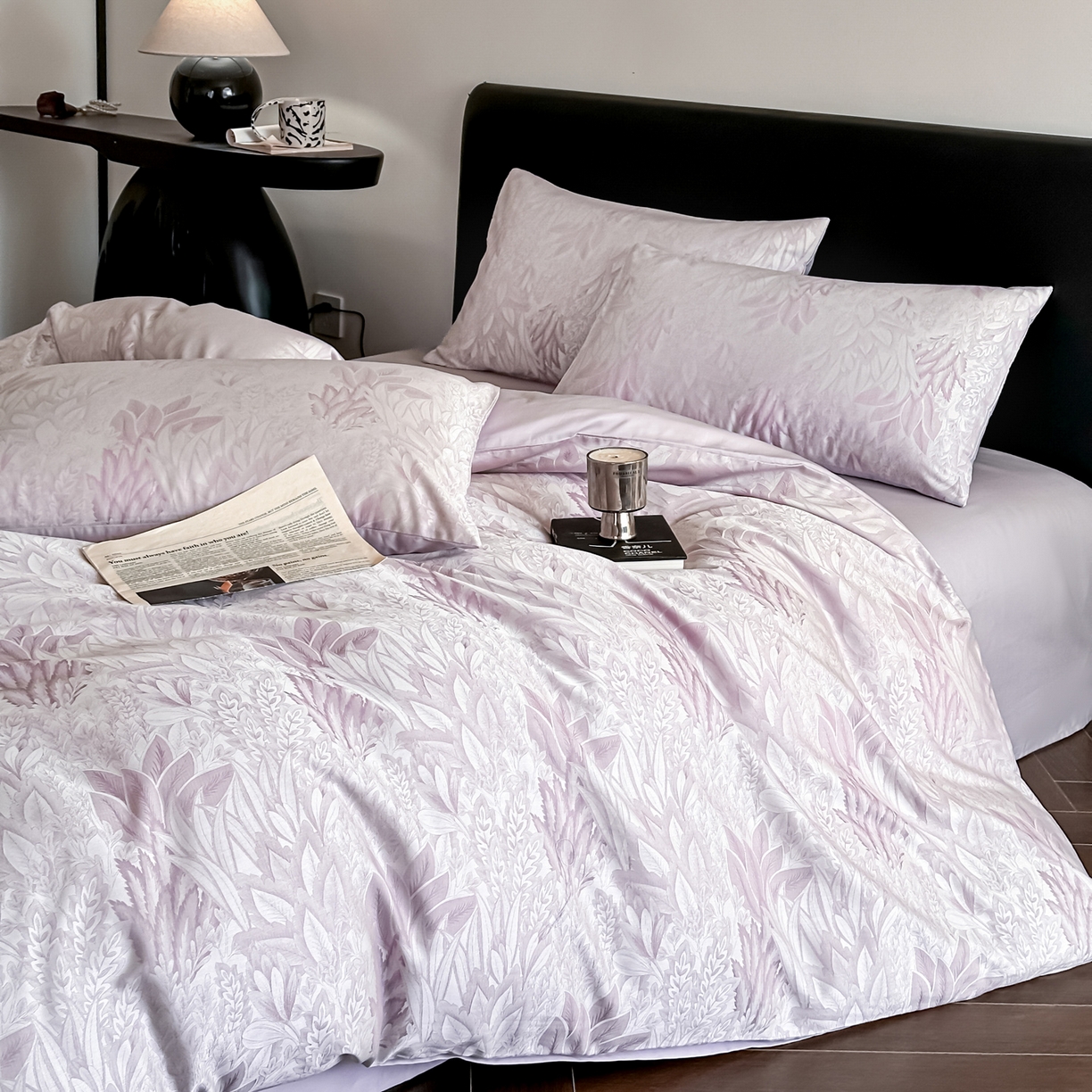 91家纺网 家纺一手货源 找家纺 莱登卡奴 2026新款A类50S天丝棉色织提花系列四件套 色织莫妮卡