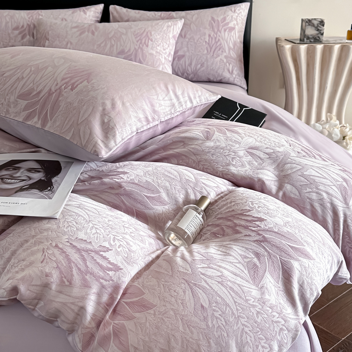 91家纺网 家纺一手货源 找家纺 莱登卡奴 2026新款A类50S天丝棉色织提花系列四件套 色织莫妮卡