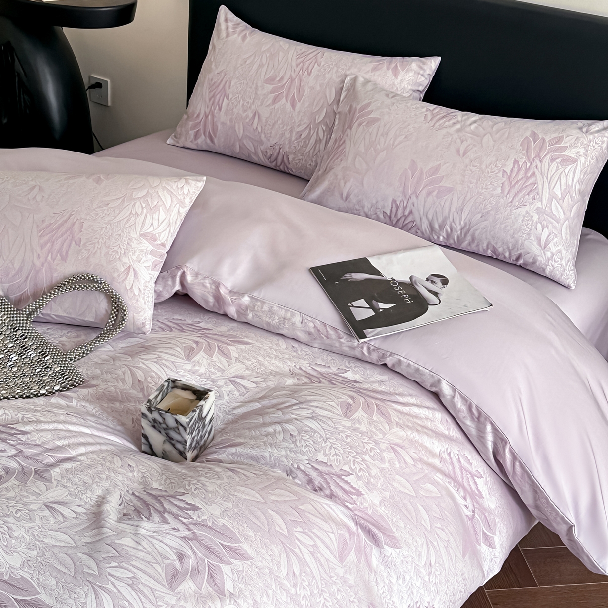 91家纺网 家纺一手货源 找家纺 莱登卡奴 2026新款A类50S天丝棉色织提花系列四件套 色织莫妮卡