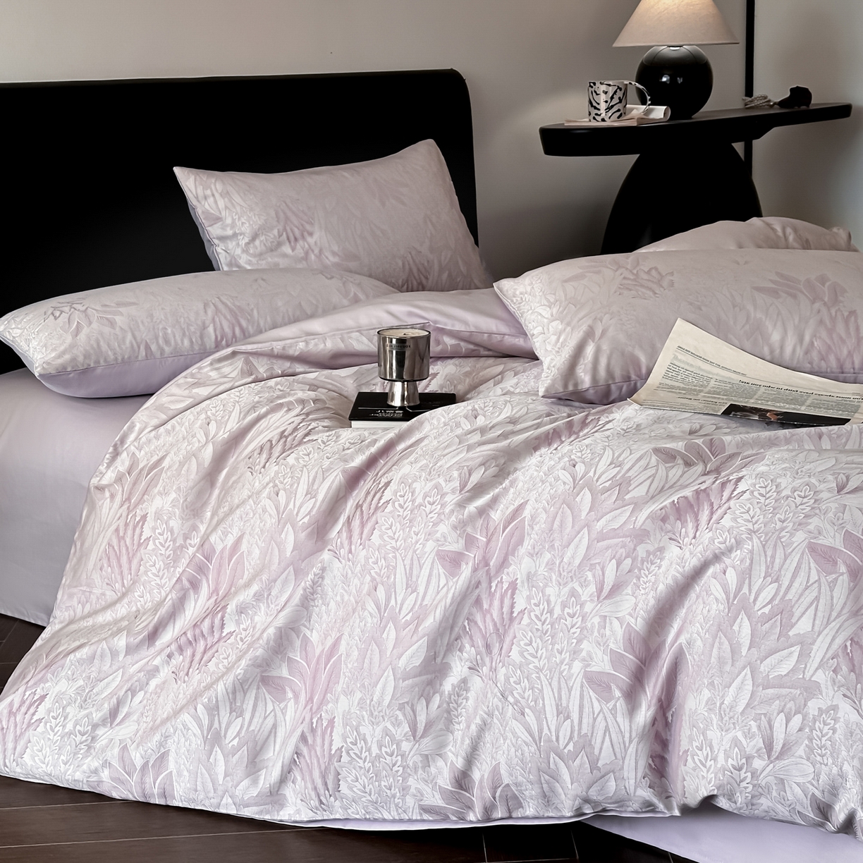 91家纺网 家纺一手货源 找家纺 莱登卡奴 2026新款A类50S天丝棉色织提花系列四件套 色织莫妮卡