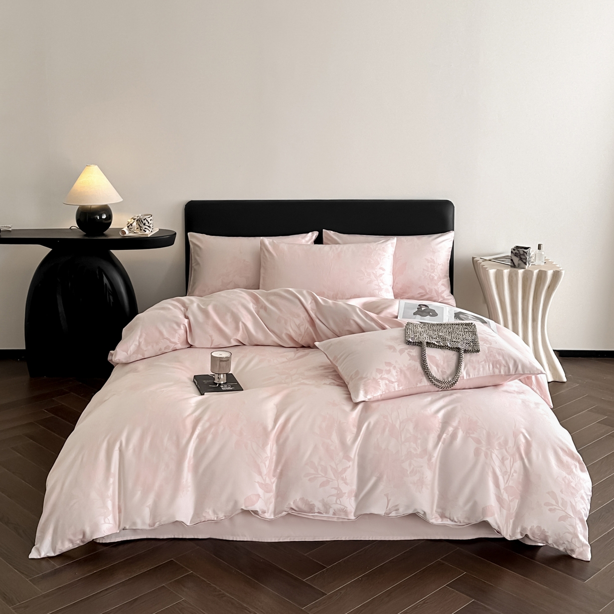 91家纺网 家纺一手货源 找家纺 莱登卡奴 2026新款A类50S天丝棉色织提花系列四件套 晚风逐梦