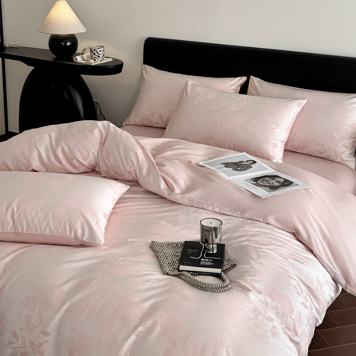 91家纺网 家纺一手货源 找家纺 莱登卡奴 2026新款A类50S天丝棉色织提花系列四件套 晚风逐梦