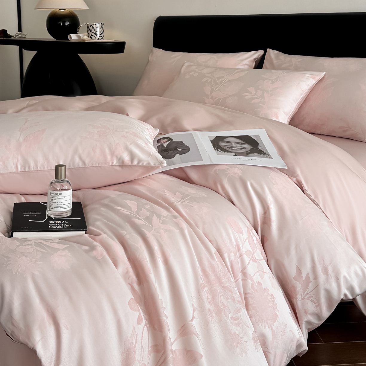 91家纺网 家纺一手货源 找家纺 莱登卡奴 2026新款A类50S天丝棉色织提花系列四件套 晚风逐梦