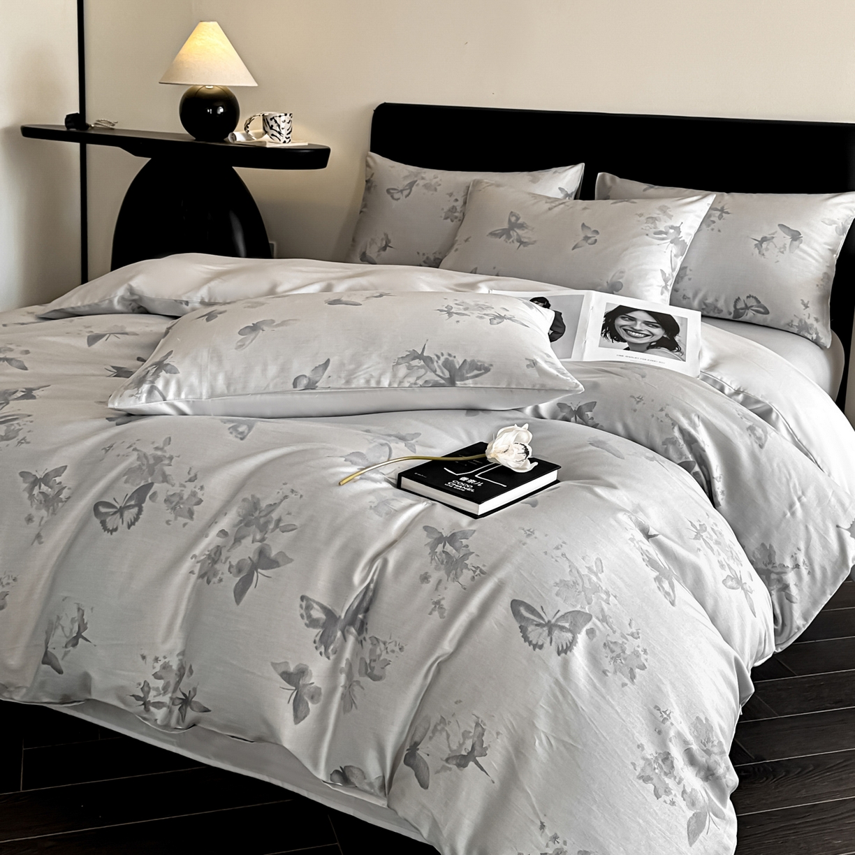 91家纺网 家纺一手货源 找家纺 莱登卡奴 2026新款A类50S天丝棉色织提花系列四件套 星辰蝶梦