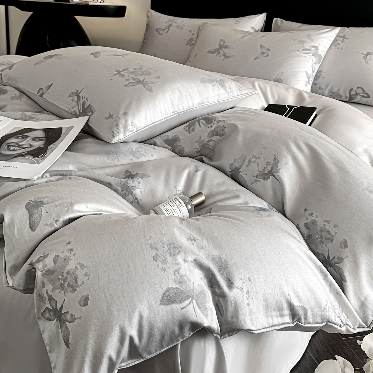 91家纺网 家纺一手货源 找家纺 莱登卡奴 2026新款A类50S天丝棉色织提花系列四件套 星辰蝶梦