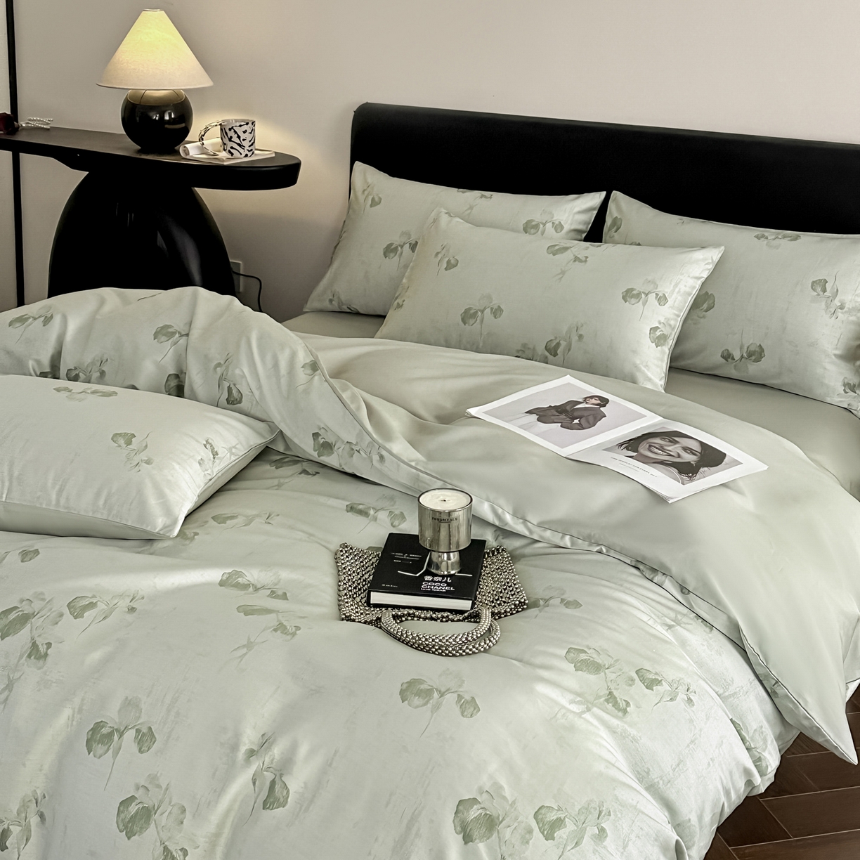 91家纺网 家纺一手货源 找家纺 莱登卡奴 2026新款A类50S天丝棉色织提花系列四件套 伊芙琳