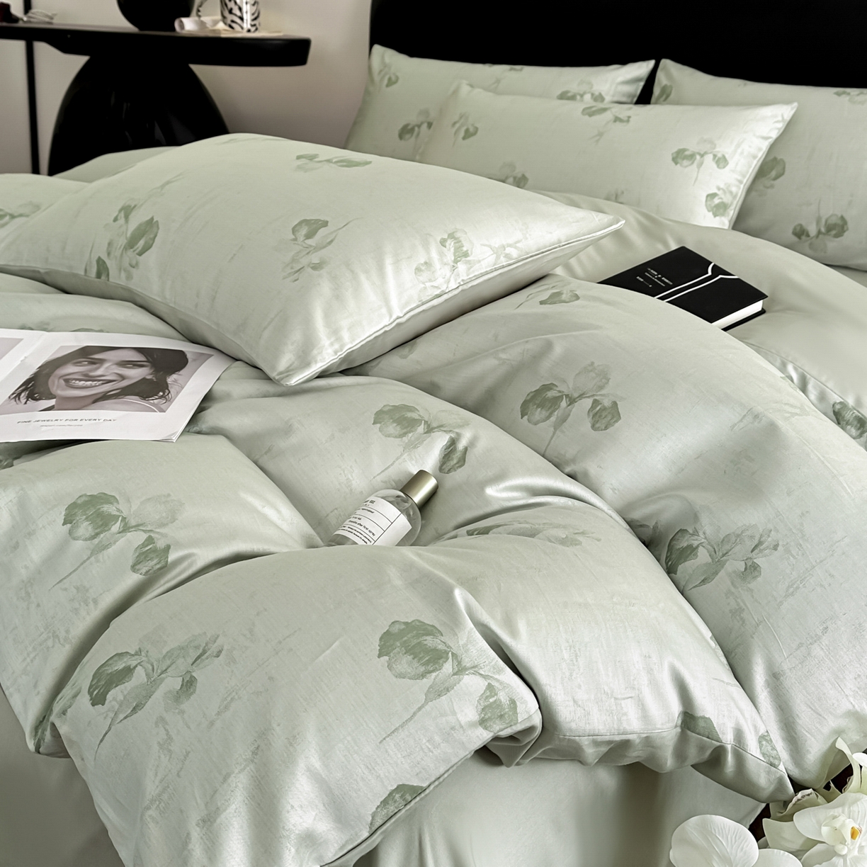 91家纺网 家纺一手货源 找家纺 莱登卡奴 2026新款A类50S天丝棉色织提花系列四件套 伊芙琳