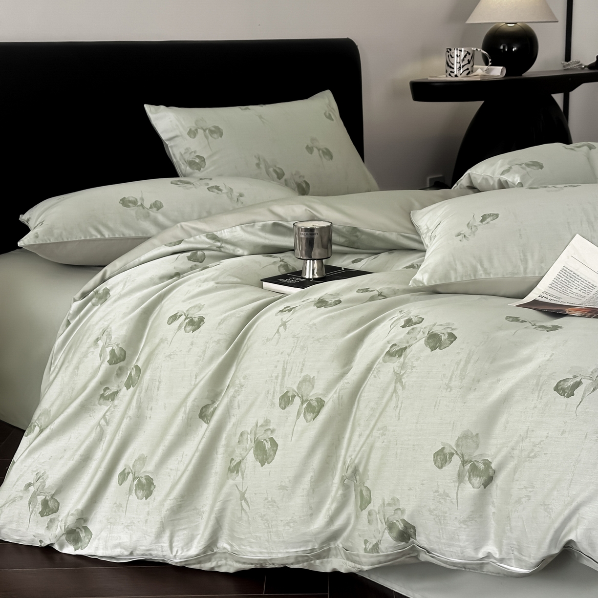 91家纺网 家纺一手货源 找家纺 莱登卡奴 2026新款A类50S天丝棉色织提花系列四件套 伊芙琳