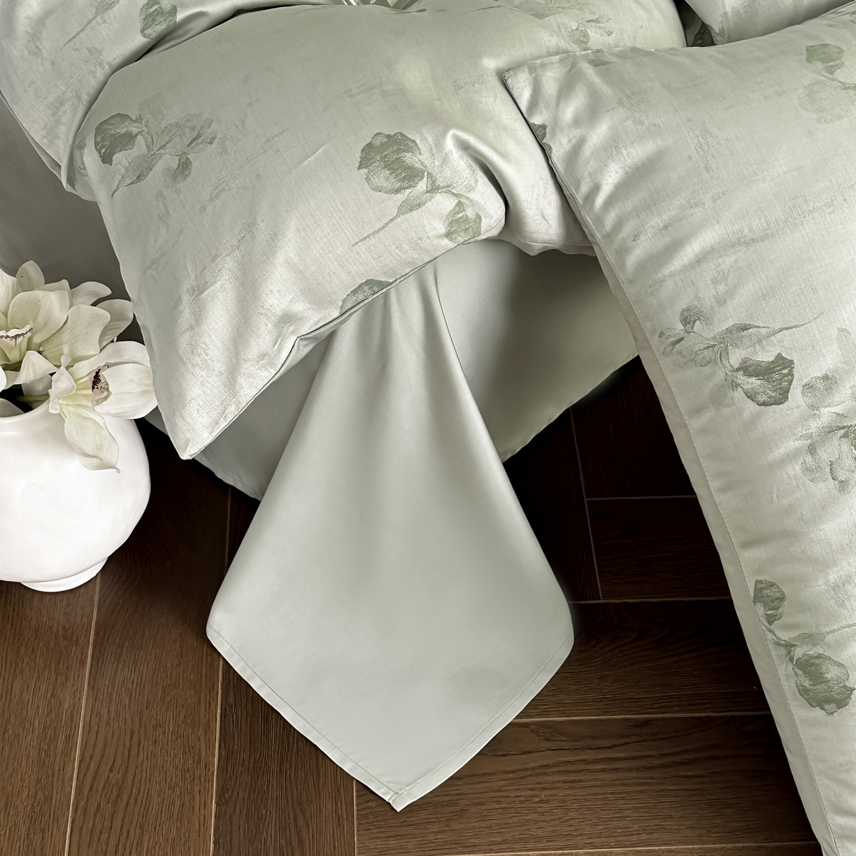 91家纺网 家纺一手货源 找家纺 莱登卡奴 2026新款A类50S天丝棉色织提花系列四件套 伊芙琳