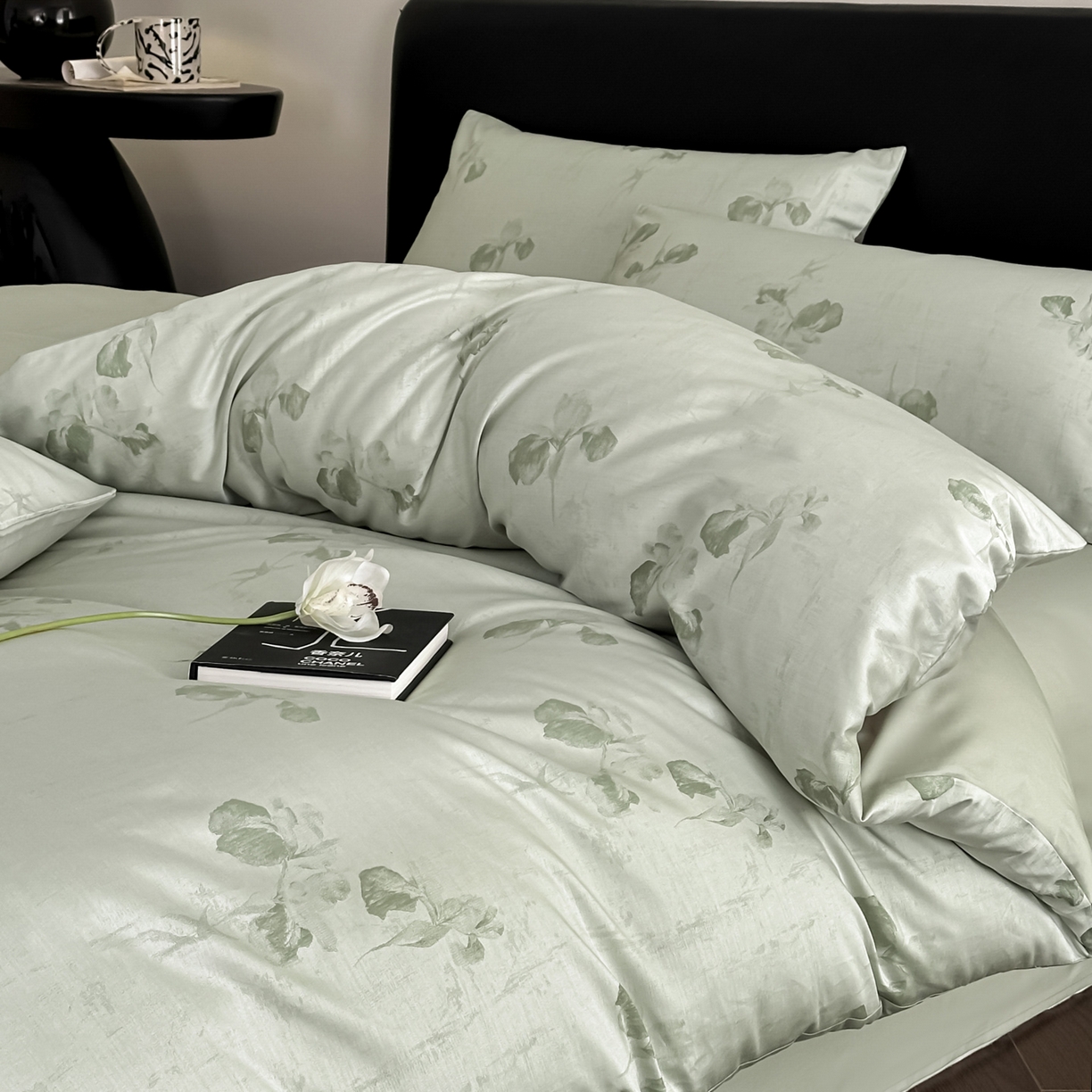 91家纺网 家纺一手货源 找家纺 莱登卡奴 2026新款A类50S天丝棉色织提花系列四件套 伊芙琳