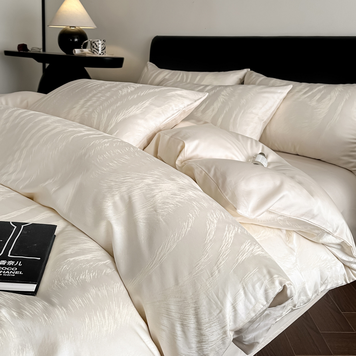 莱登卡奴 2026新款A类50S天丝棉色织提花系列四件套 云栖处-米