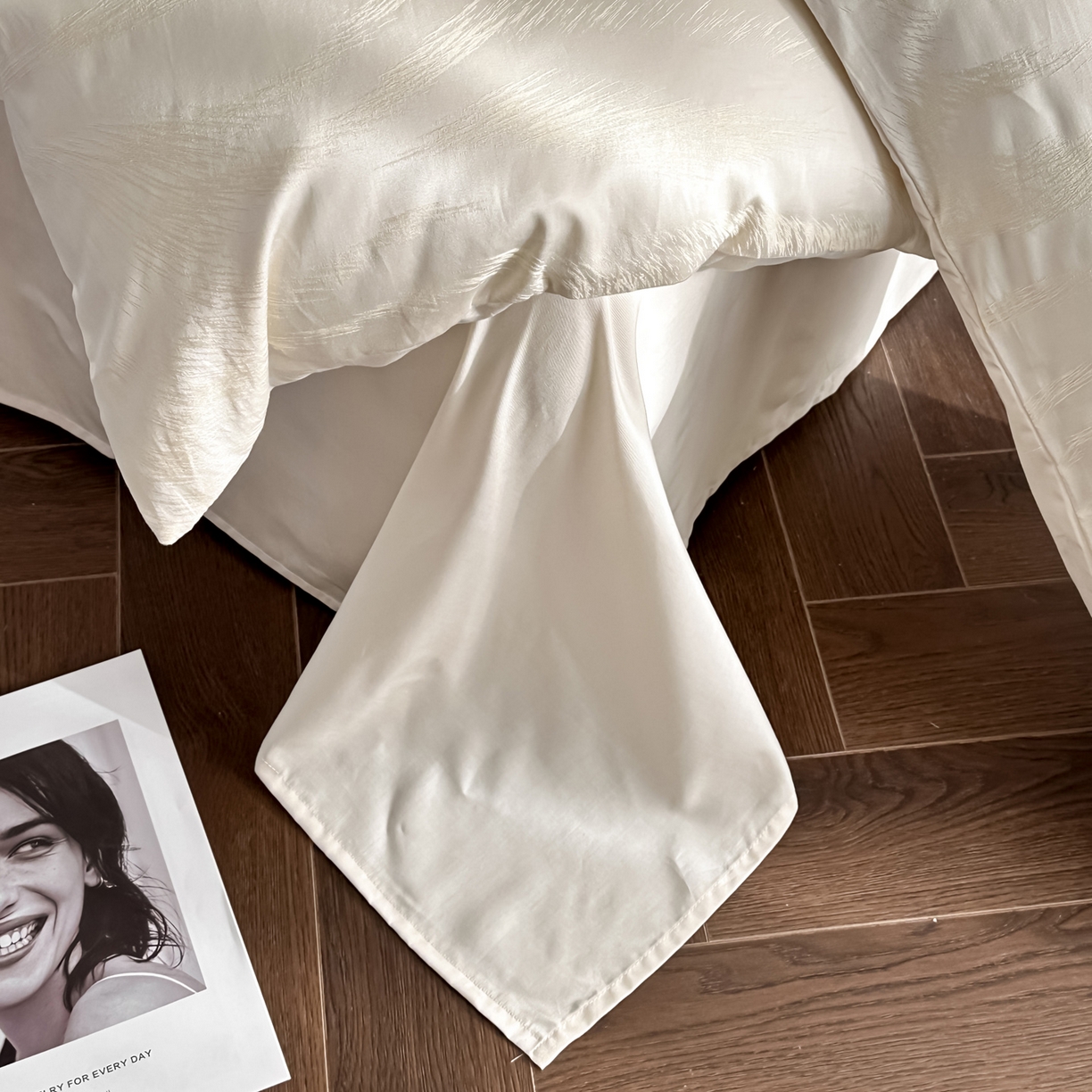 91家纺网 家纺一手货源 找家纺 莱登卡奴 2026新款A类50S天丝棉色织提花系列四件套 云栖处-米