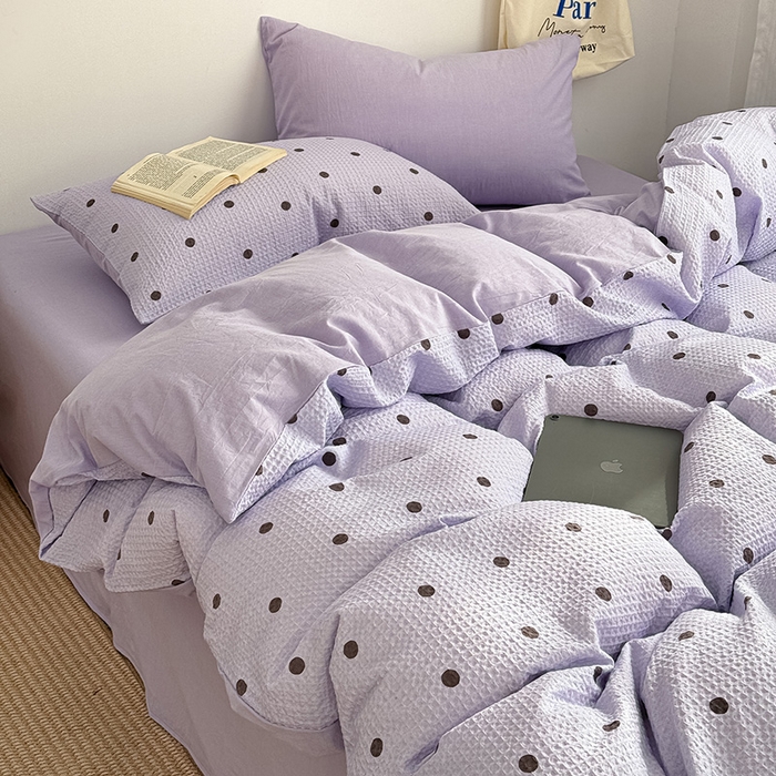 91家纺网 家纺一手货源 找家纺 （总）蓝邻家纺 2026新款全棉纯棉华夫格ins风四件套系列