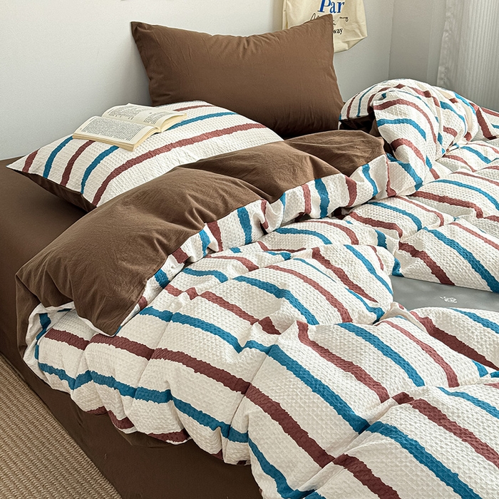 91家纺网 家纺一手货源 找家纺 （总）蓝邻家纺 2026新款全棉纯棉华夫格ins风四件套系列